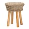 Bali & Pari Denver Modern Bohemian Natural Seagrass and Acacia Wood Stool 243-13534-ZORO - alternate 1